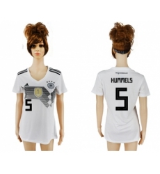 Women's Germany #5 Hummels White Home Soccer Country Jersey