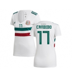 Women's Mexico #17 Candido Away Soccer Country Jersey