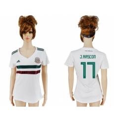 Women's Mexico #17 J.Rascon Away Soccer Country Jersey