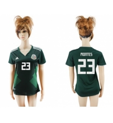 Women's Mexico #23 Montes Home Soccer Country Jersey