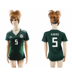 Women's Mexico #5 A.Reyes Home Soccer Country Jersey