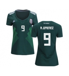 Women's Mexico #9 R.Jimenez Home Soccer Country Jersey