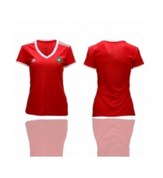 Women's Morocco Blank Home Soccer Country Jersey