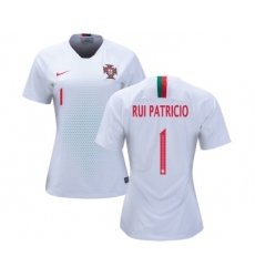 Women's Portugal #1 Rui Patricio Away Soccer Country Jersey