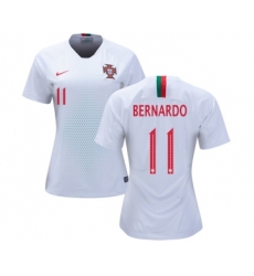 Women's Portugal #11 Bernardo Away Soccer Country Jersey