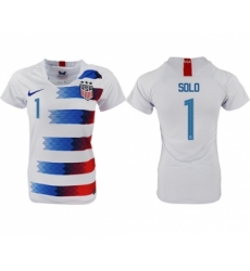 Women's USA #1 Solo Home Soccer Country Jersey