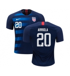 Women's USA #20 Arriola Away Soccer Country Jersey