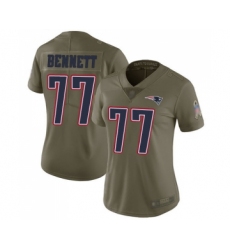 Women's New England Patriots #77 Michael Bennett Limited Olive 2017 Salute to Service Football Jersey