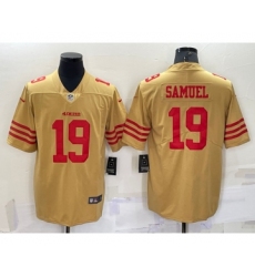 Men's San Francisco 49ers #19 Deebo Samuel Gold NEW 2022 Inverted Legend Stitched NFL Nike Limited Jersey