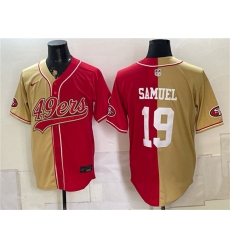 Men's San Francisco 49ers #19 Deebo Samuel Gold Red Split Stitched Jersey