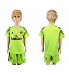 AC Milan Blank Shiny Green Kid Soccer Club Jersey