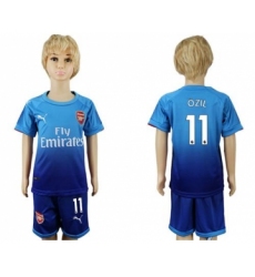 Arsenal #11 Ozil Away Kid Soccer Club Jersey