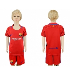 Barcelona Blank Red Goalkeeper Kid Soccer Club Jersey