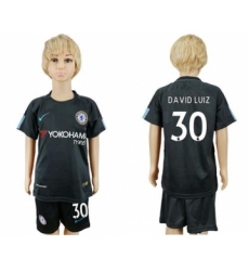Chelsea #30 David Luiz Sec Away Kid Soccer Club Jersey