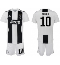 Juventus #10 Dybala Home Kid Soccer Club Jersey