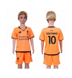 Liverpool #10 Coutinho Sec Away Kid Soccer Club Jersey