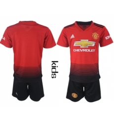 Manchester United Blank Home Kid Soccer Club Jersey