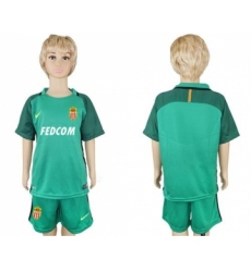 Monaco Blank Green Goalkeeper Kid Soccer Club Jersey