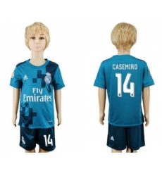 Real Madrid #14 Casemiro Sec Away Kid Soccer Club Jersey