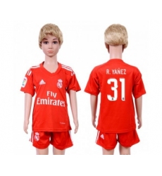 Real Madrid #31 R.Yanez Red Goalkeeper Kid Soccer Club Jersey