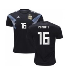 Argentina #16 Perotti Away Kid Soccer Country Jersey
