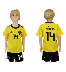 Belgium #14 Mertens Away Kid Soccer Country Jersey