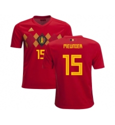Belgium #15 Meunier Home Kid Soccer Country Jersey