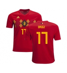 Belgium #17 Origi Home Kid Soccer Country Jersey