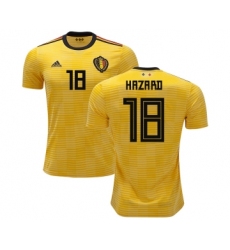 Belgium #18 Hazard Away Kid Soccer Country Jersey
