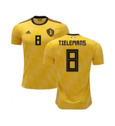 Belgium #8 Tielemans Away Kid Soccer Country Jersey