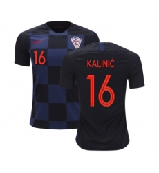 Croatia #16 Kalinic Away Kid Soccer Country Jersey