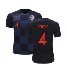 Croatia #4 Perisic Away Kid Soccer Country Jersey