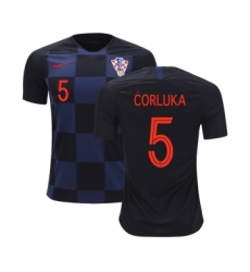 Croatia #5 Corluka Away Kid Soccer Country Jersey