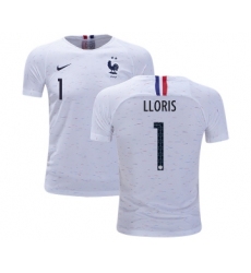 France #1 Lloris Away Kid Soccer Country Jersey