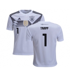 Germany #1 Trapp White Home Kid Soccer Country Jersey
