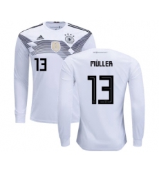 Germany #13 Muller Home Long Sleeves Kid Soccer Country Jersey