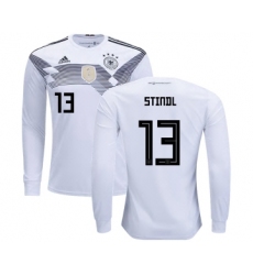 Germany #13 Stindl Home Long Sleeves Kid Soccer Country Jersey