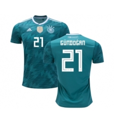 Germany #21 Gundogan Away Kid Soccer Country Jersey