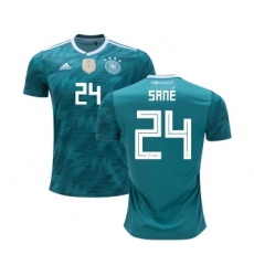 Germany #24 Sane Away Kid Soccer Country Jersey