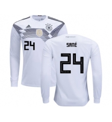 Germany #24 Sane Home Long Sleeves Kid Soccer Country Jersey