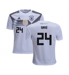 Germany #24 Sane White Home Kid Soccer Country Jersey