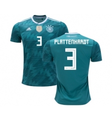 Germany #3 Plattenhardt Away Kid Soccer Country Jersey