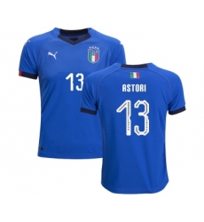 Italy #13 Astori Home Kid Soccer Country Jersey