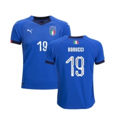Italy #19 Bonucci Home Kid Soccer Country Jersey