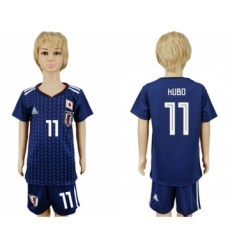 Japan #11 Kubo Home Kid Soccer Country Jersey