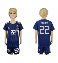 Japan #22 Yoshida Home Kid Soccer Country Jersey