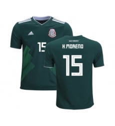 Mexico #15 H.Moreno Home Kid Soccer Country Jersey