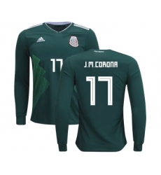 Mexico #17 J.M.Corona Home Long Sleeves Kid Soccer Country Jersey