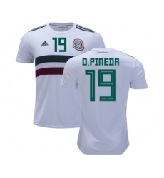 Mexico #19 O.Pineda Away Kid Soccer Country Jersey