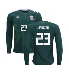 Mexico #23 J.Molina Home Long Sleeves Kid Soccer Country Jersey